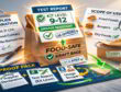 Stylized kraft bag labeled FOOD-SAFE with supplier declaration, lab test showing Kit level, scope sheet, and checklist.