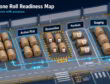 Kraft paper parent rolls organized into reserve, active pick, quarantine, partials, and staging warehouse zones.