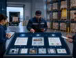 Warehouse, QA, and procurement staff review a shared corrugated box storage control dashboard.