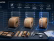 Kraft paper rolls evaluated on a glowing qualification matrix with lab samples and trial validation tools.